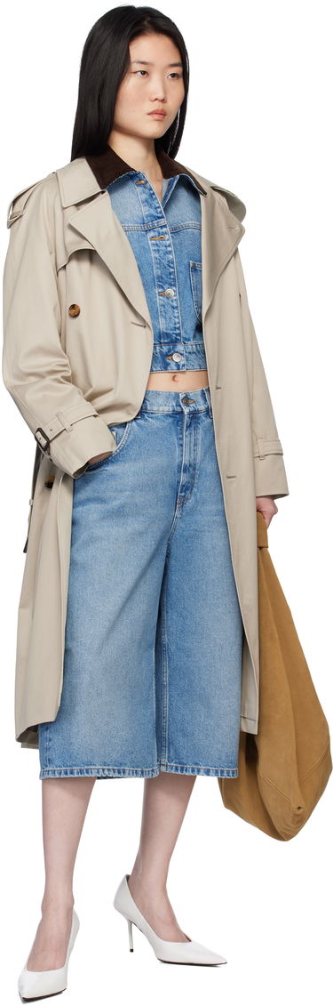 Къси панталони Stella McCartney Stella McCartney Vintage Wash Denim Wide Leg Shorts Синьо | 6D03493SQH05, 3