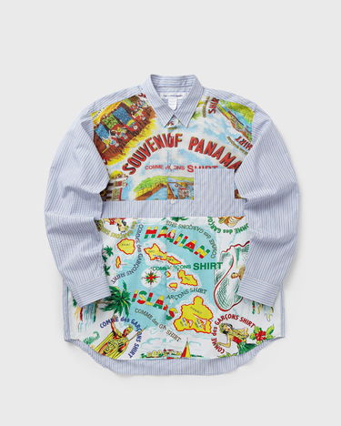 Риза Comme des Garçons Pinstripe Patchwork Souvenir Print Woven Shirt Многоцветен | FP-B059-W25-1, 0
