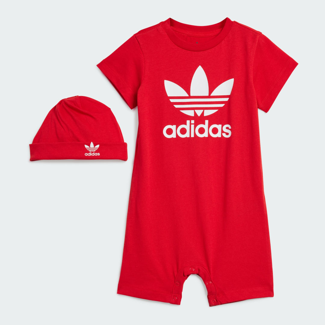 Комбинезон adidas Performance Baby Trefoil Bodysuit and Beanie Set Червено | IM8430, 0