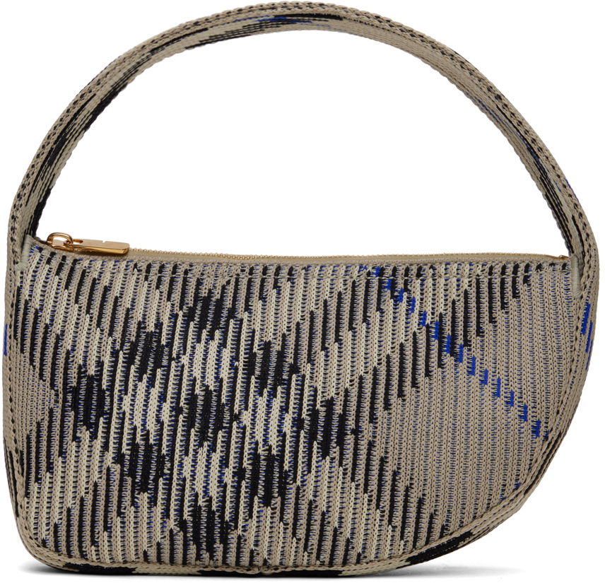 Облекло Burberry Off-White Check Mini Knitted Bag Сиво | 8095374, 0