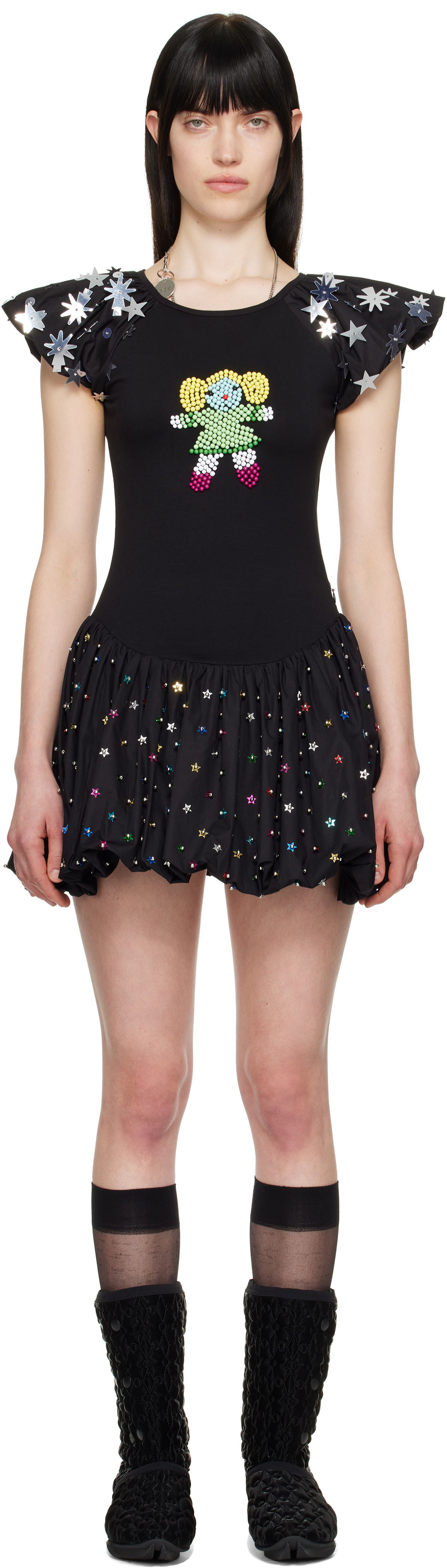 Pокля Chopova Lowena Chopova Lowena Angelica Embellished Minidress Черно | 1288, 0