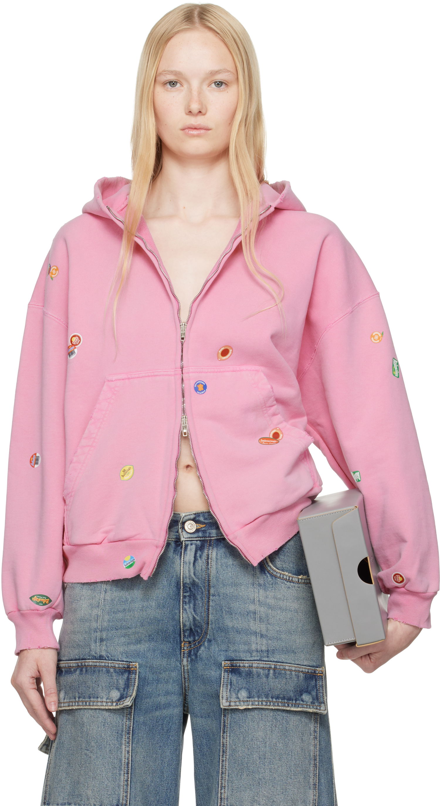 Суитчър Balenciaga Balenciaga Fruity Zip-Up Hoodie Розово | 803264 TRVS5, 0