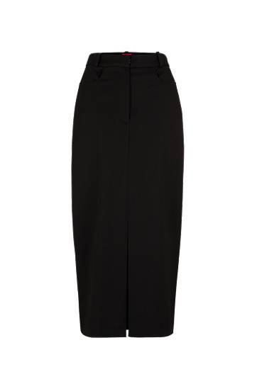 Пола BOSS Stretch Maxi Skirt with High Front Slit Черно | 50519310, 0