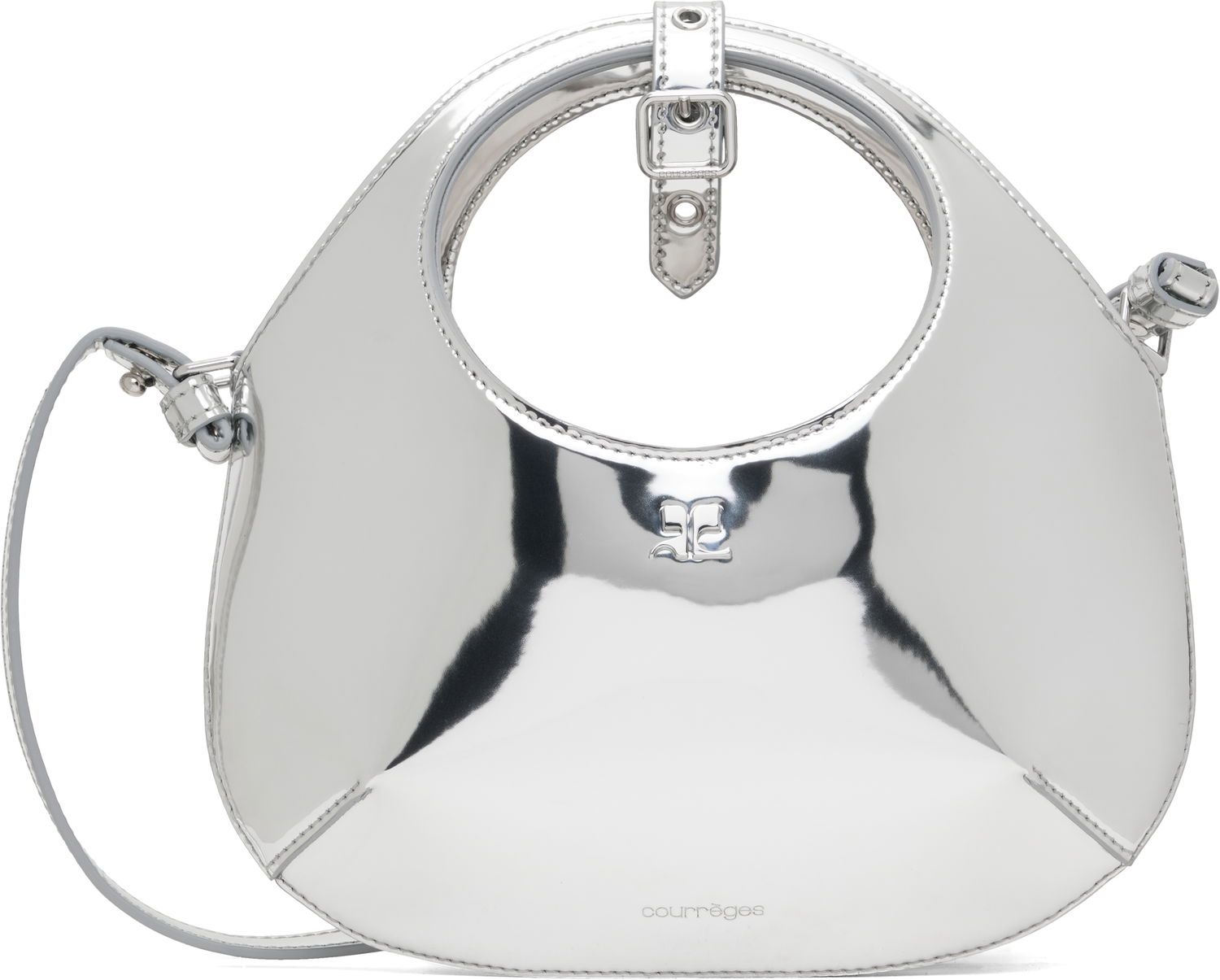 Чанта през рамо Courrèges Mini Mirror Effect Shoulder Bag Металик | 324GSA126PU0017, 0
