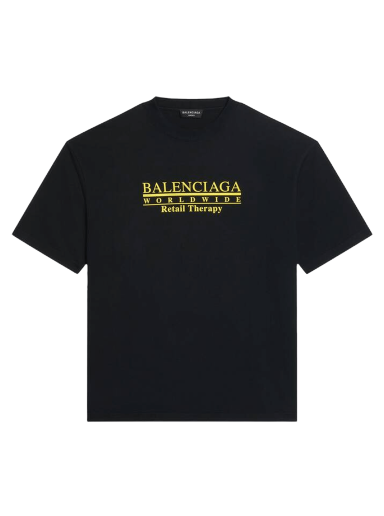 Тениска Balenciaga Worldwide Retail Therapy T-Shirt Черно | 612966 TLVB1 1361