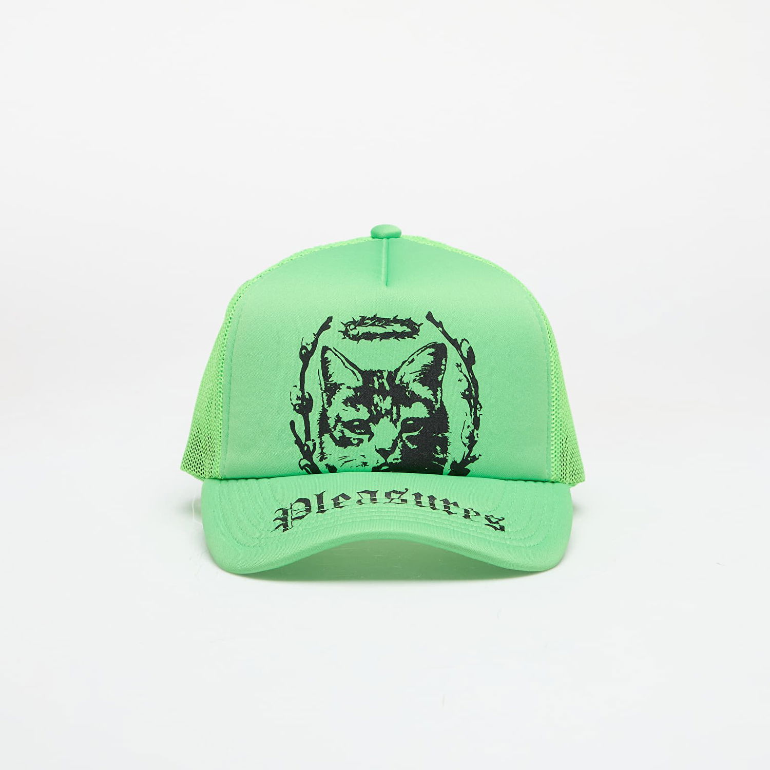 Шапка с козирка Pleasures PLEASURES Housecat Trucker Cap Зелено | P25SU067 NEON, 0