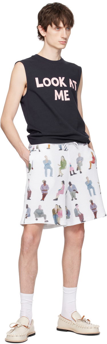 Къси панталони JW Anderson JW Anderson Printed Waffle Shorts Бяло | JR0054-PG1737, 3