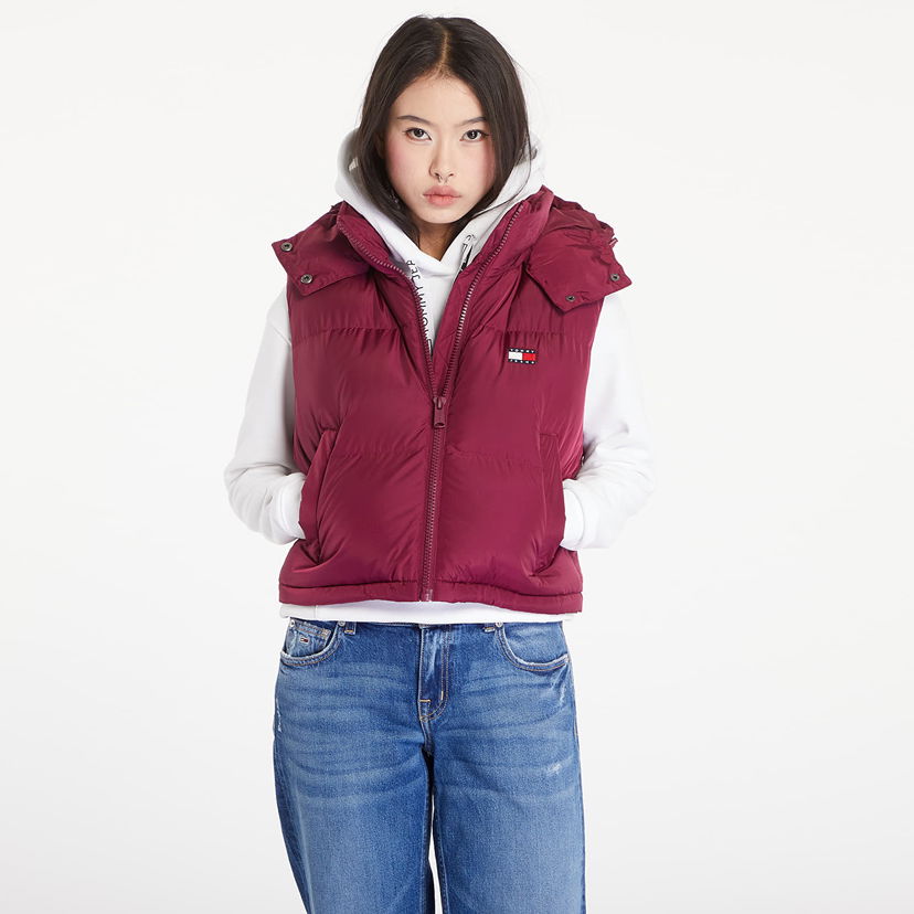 Жилетка Tommy Hilfiger Crop Alaska Puffer Vest Valley Grape Бургунди | DW0DW18611 VVK