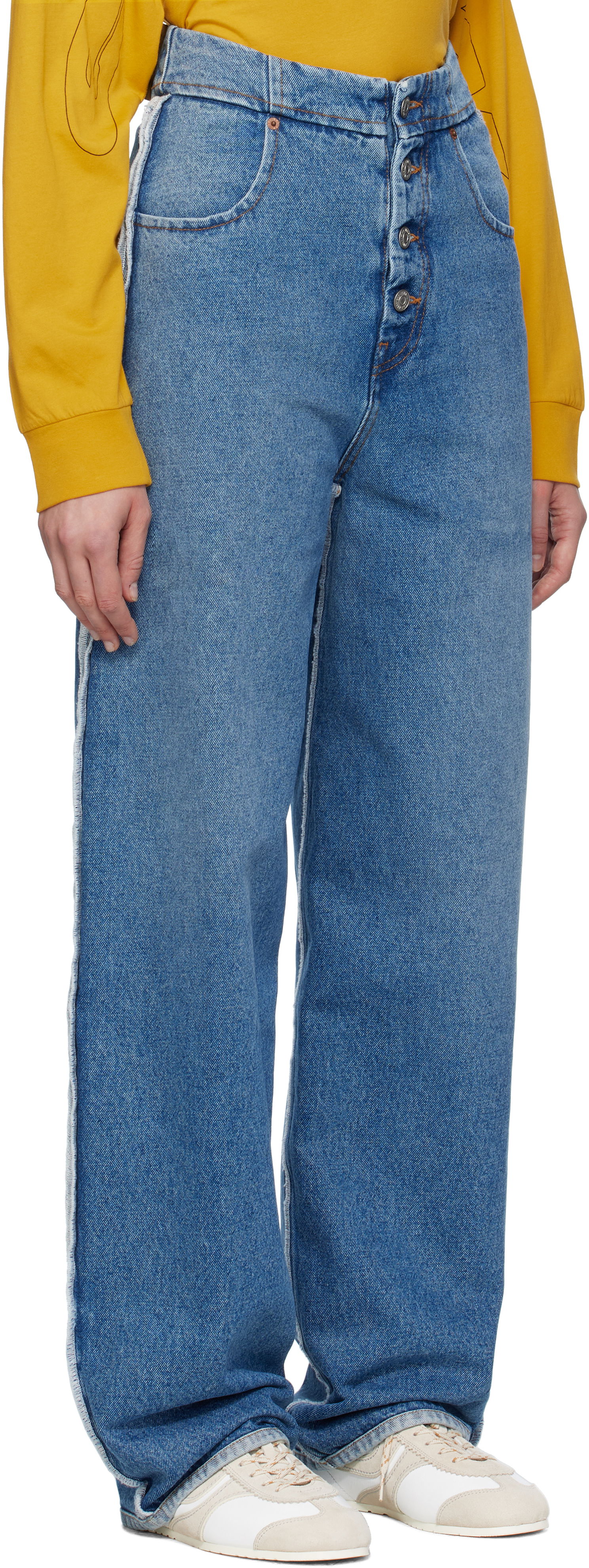 Дънки Maison Margiela MM6 Maison Margiela Raw Edge Jeans Синьо | S52LA0263 M30018, 1