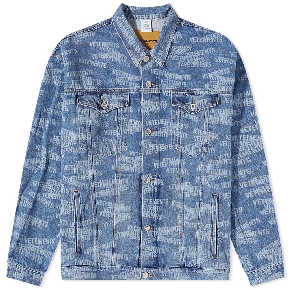 Яке VETEMENTS Stamped Logo Denim Jacket Синьо | UA53JA750L, 0