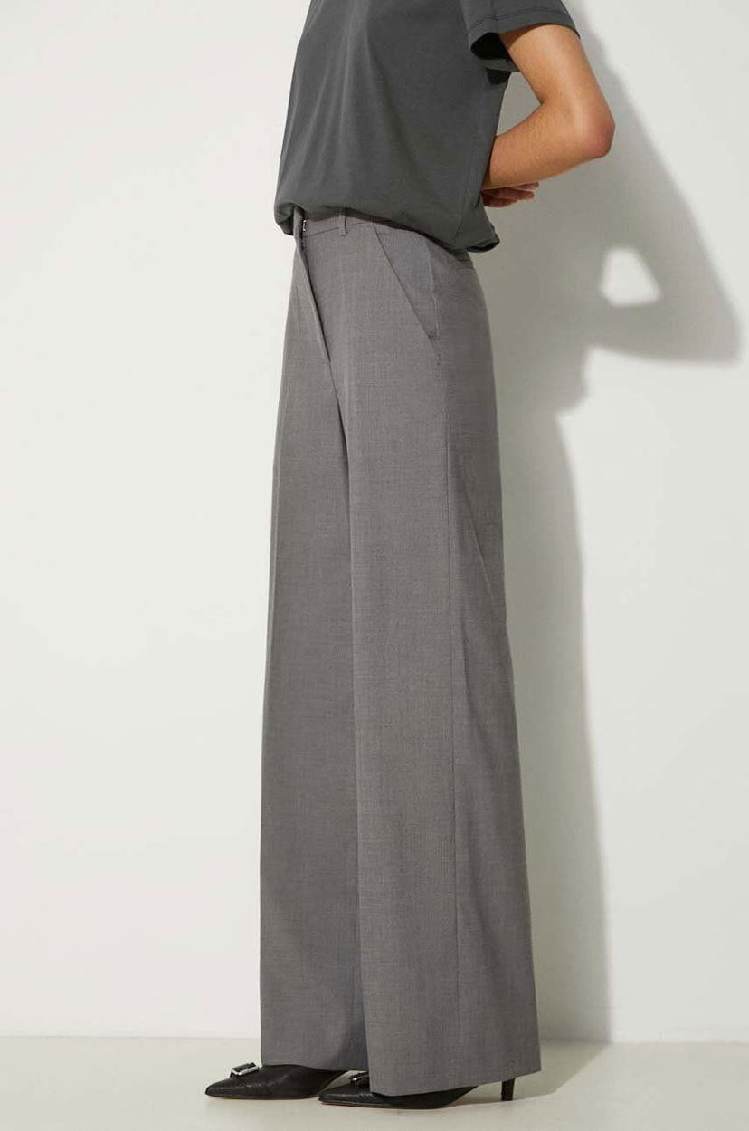 Панталони KENZO Cool Wool Wide Pants Сиво | FE62PA0949RB.97