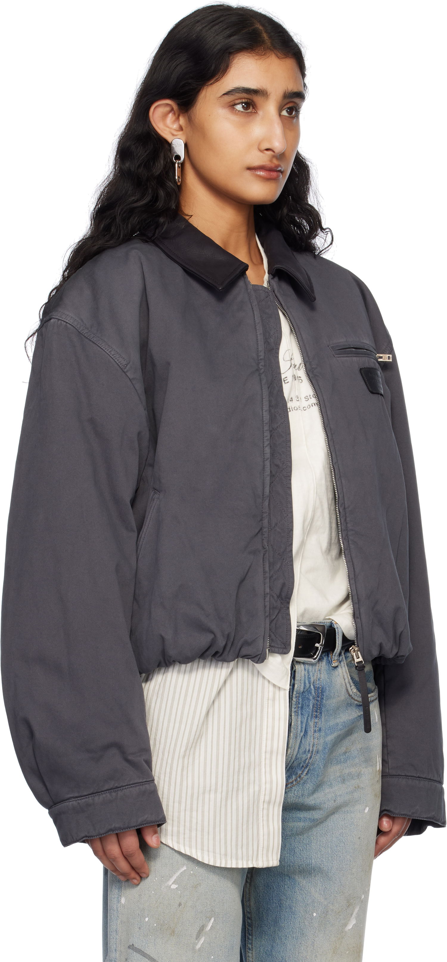 Яке бомбър Acne Studios Acne Studios Heavy Twill Bomber Jacket Сиво | A90638-, 1