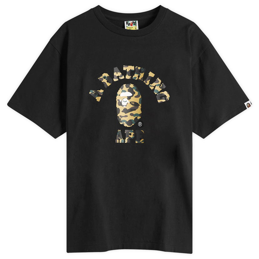 Тениска BAPE 1St Camo College T-Shirt Черно | 001TEL301012M-BYL