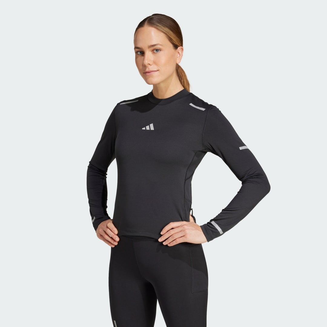 Пуловер adidas Performance Ultimate Running Reflective Long Sleeve T-Shirt Черно | JD7784, 0