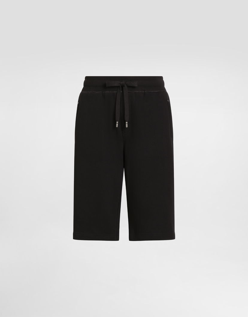 Къси панталони Dolce & Gabbana Dolce & Gabbana Jersey Jogging Shorts With Logo Tag Черно | GVB7HTG7F2GN0000