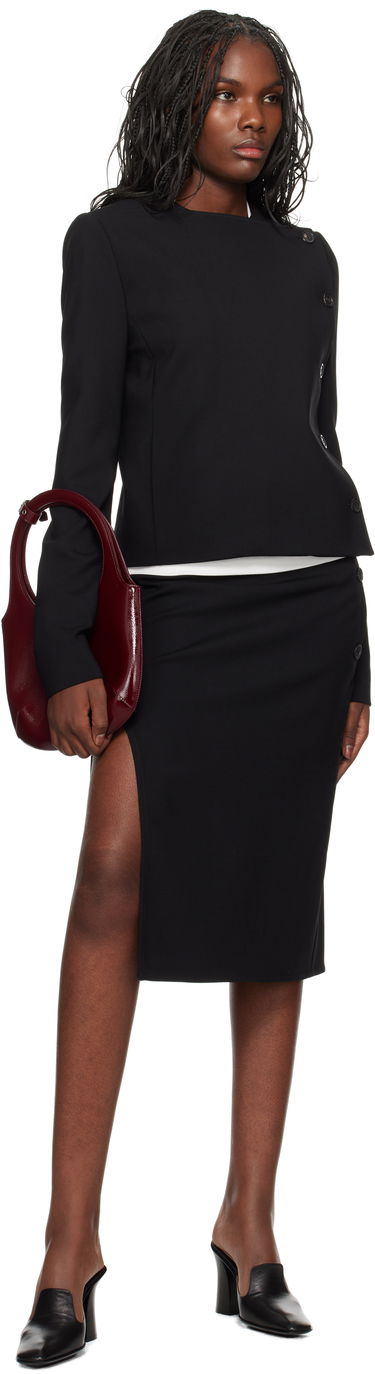 Пола Courrèges Oblique Tailored Midi Skirt Черно | 424CJU196WO0113, 3