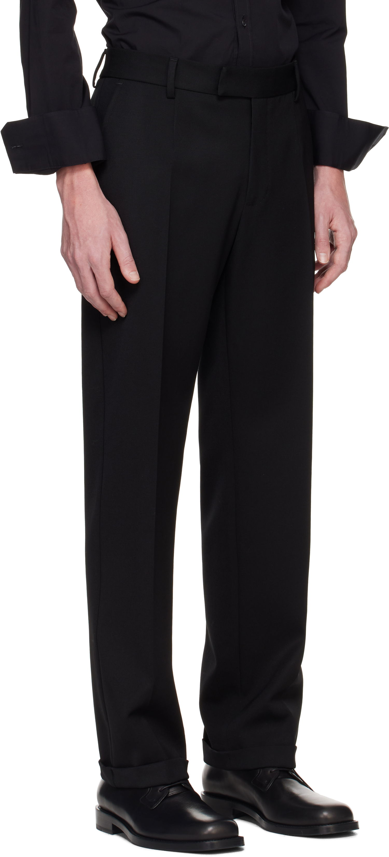 Панталони Dolce & Gabbana Dolce&Gabbana Virgin Wool Dress Trousers Черно | GP0B8TFU208, 1
