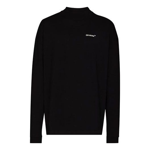 Пуловер Off-White Off-White FW21 Logo Loose Fit Long Sleeves T-Shirt Черно | OMAB032C99JER0011001, 0