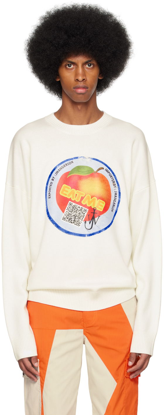 Пуловер JW Anderson 'Eat Me' Sweater Бяло | KW0804-YN0243, 0