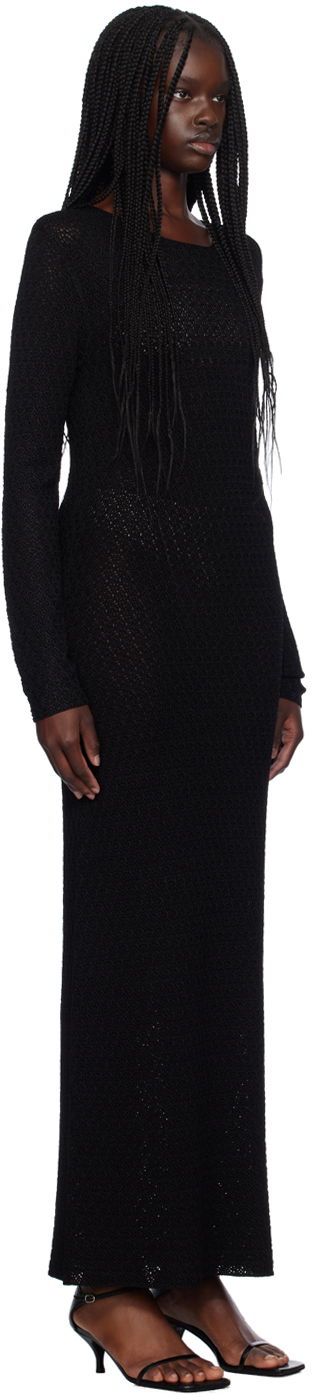 Pокля TOTEME TOTEME Long-Sleeve Maxi Dress Черно | 243-WRD0130-YA0040, 1