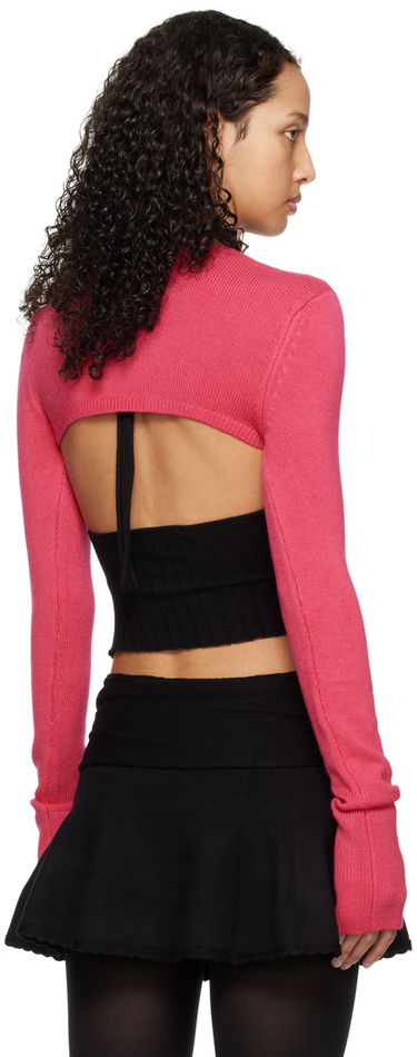 Пуловер GUIZIO Guizio Micro Cropped Cardigan Розово | R24610S003, 2