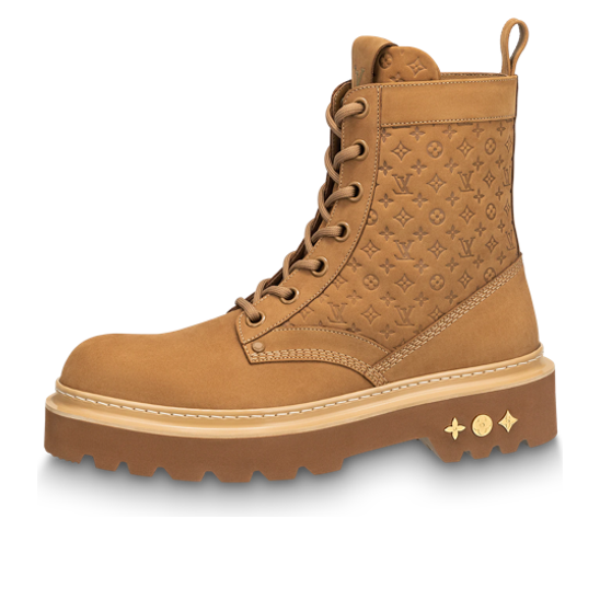 Кецове и обувки Louis Vuitton Monogram Embossed Ankle Boots Бежово | 1ABFZJ, 0