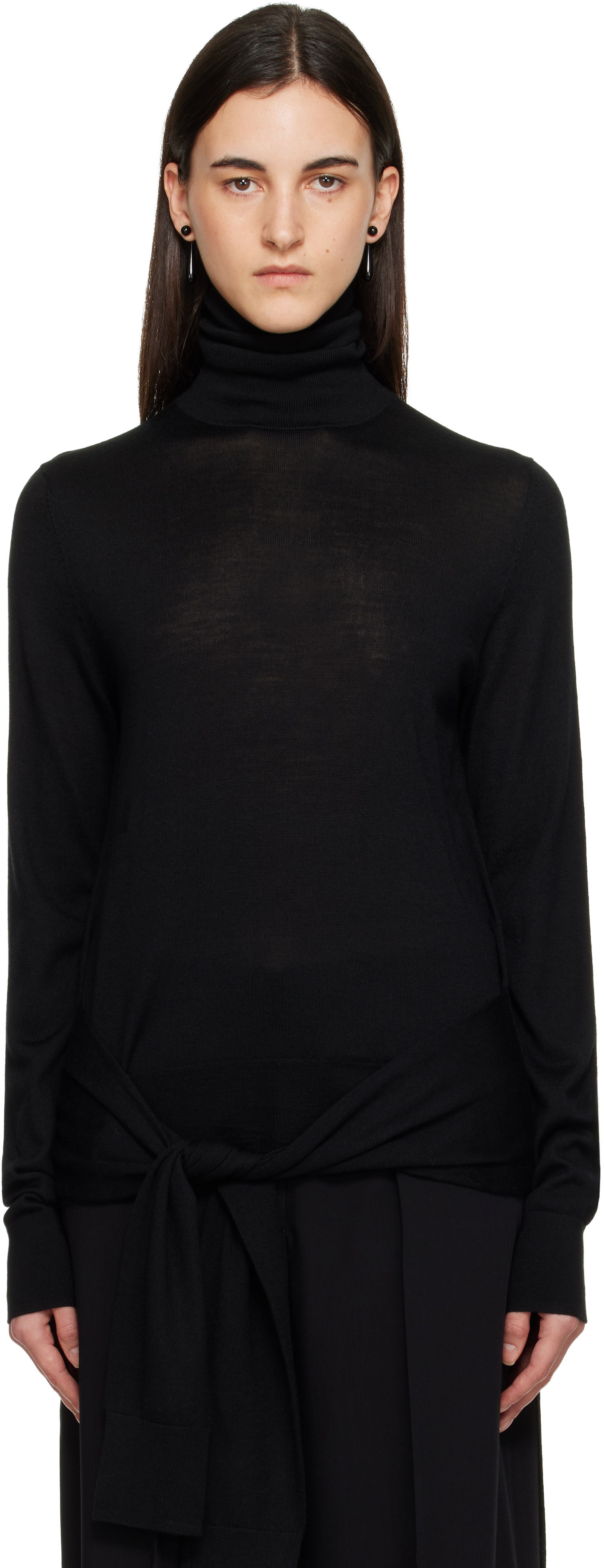 Пуловер TOTEME Double-Sleeve Turtleneck Черно | 254-WRT0615-YA0087, 0