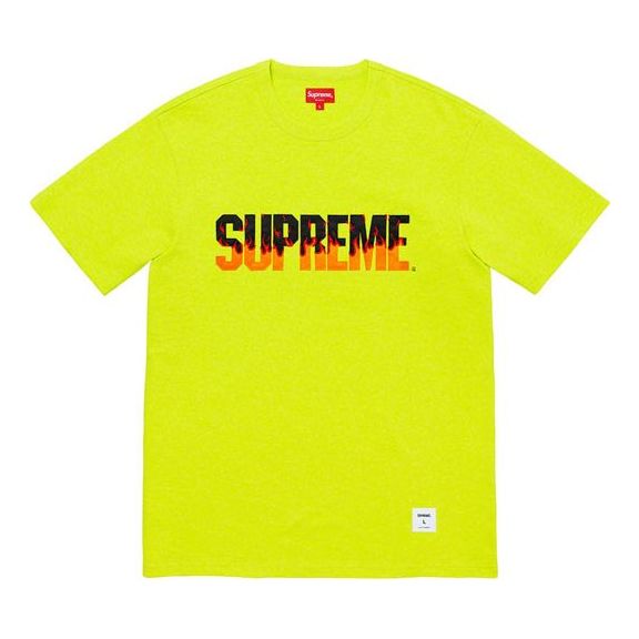 Тениска Supreme Flame Logo T-Shirt Жълто | SUP-FW19-027