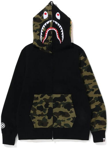 Суитчър BAPE 1st Camo Shark Full Zip Hoodie Черно | 1I70115009-BLK, 1