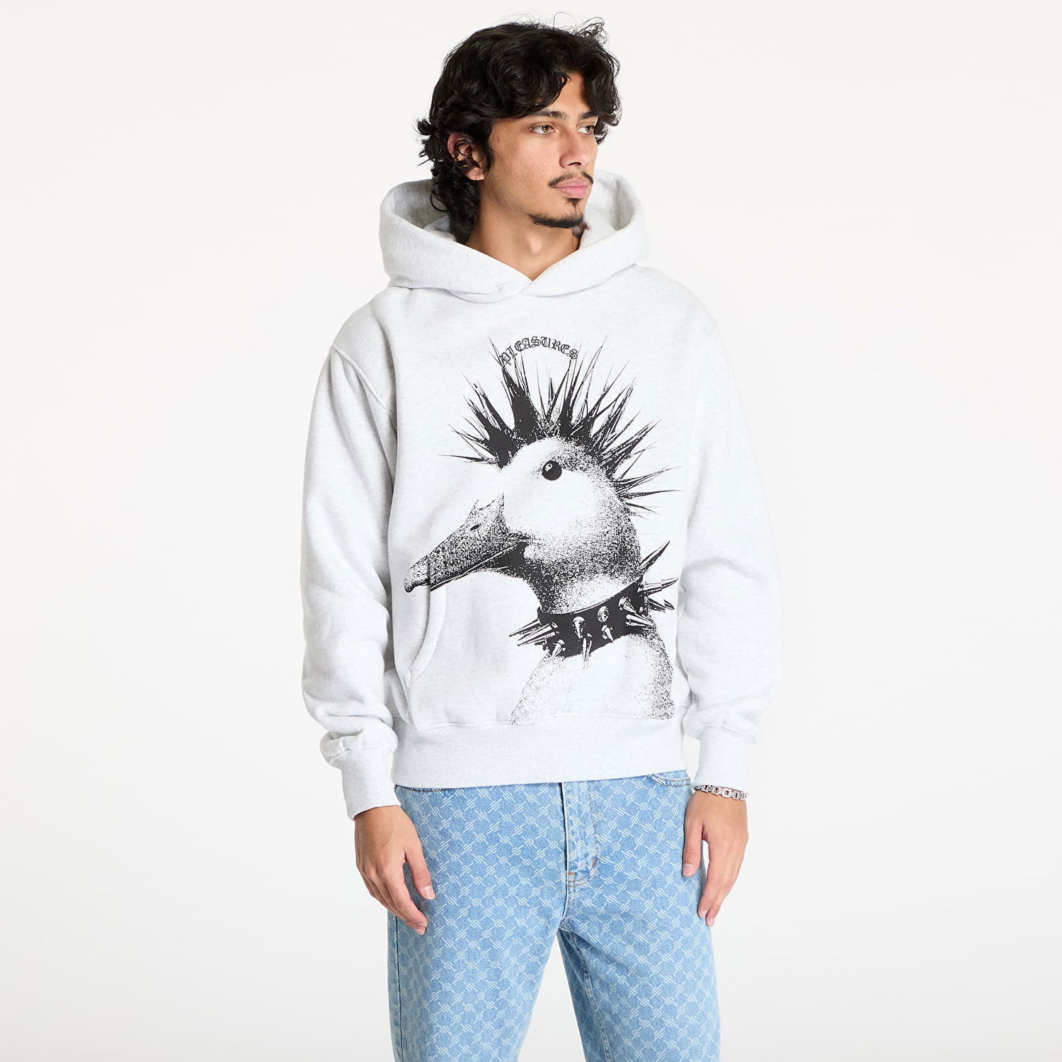 Суитчър Pleasures Punk Duck Print Hoodie Сиво | P24W021 GREY, 0