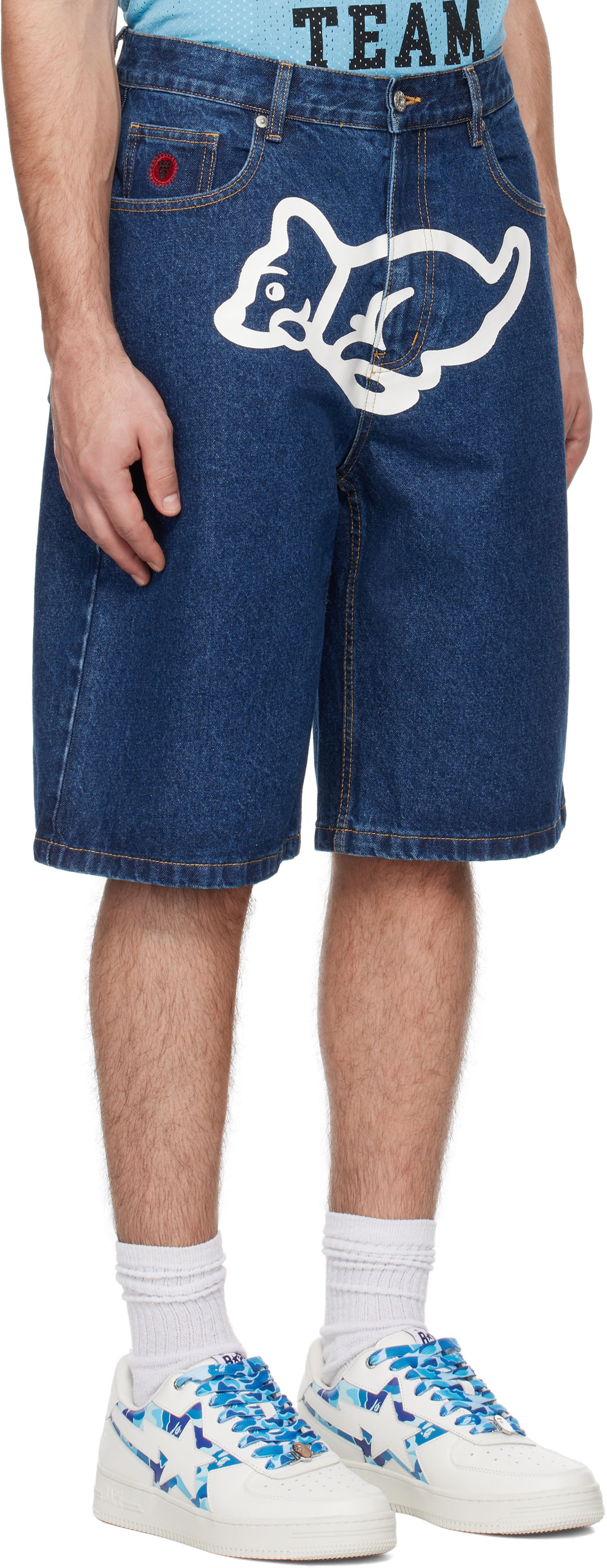 Къси панталони BBC IceCream ICECREAM Running Puppy Denim Shorts Синьо | IC24415, 1