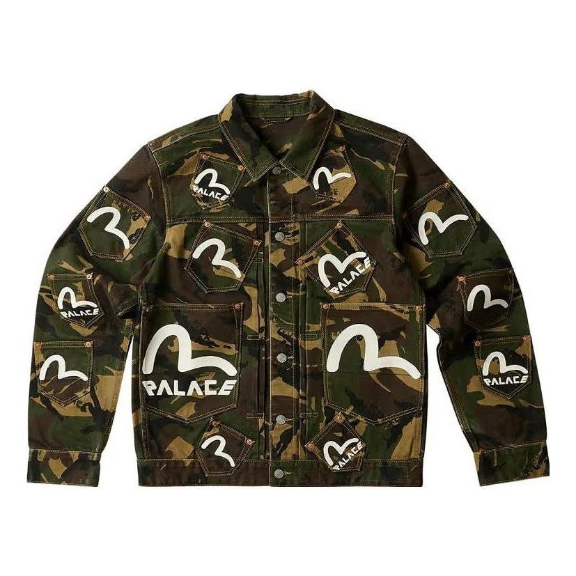 Яке Palace Palace x Evisu Camo Denim Jacket Зелено | P24EVJK002