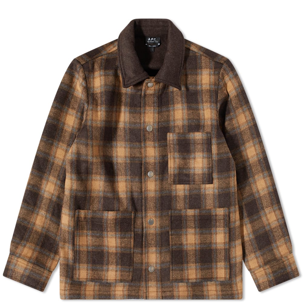 Яке бомбър A.P.C. New Emile Check Wool Work Кафяво | WOANP-H02760-CAA, 0