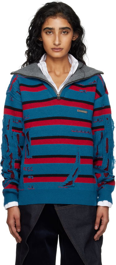 Пуловер Andersson Bell Andersson Bell Stripe Jacquard Half Zip-Up Sweater Синьо | atb1331m, 0