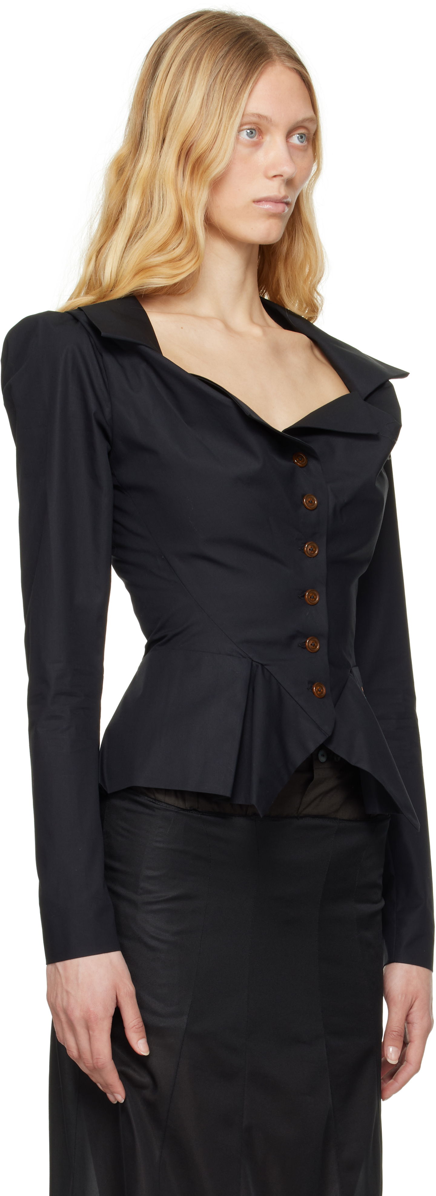 Риза Vivienne Westwood Vivienne Westwood Monday Peplum Shirt Черно | 15010061-W009Q-, 1
