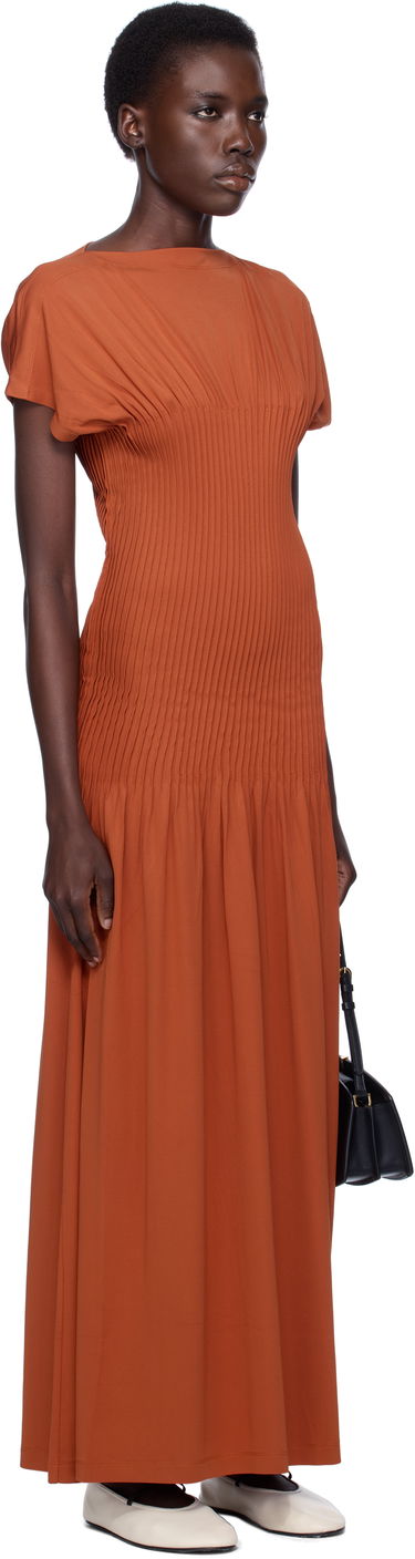 Pокля TOTEME TOTEME Knife-Pleated Jersey Maxi Dress Оранжево
 | 253-WRD0202-FB0162, 1