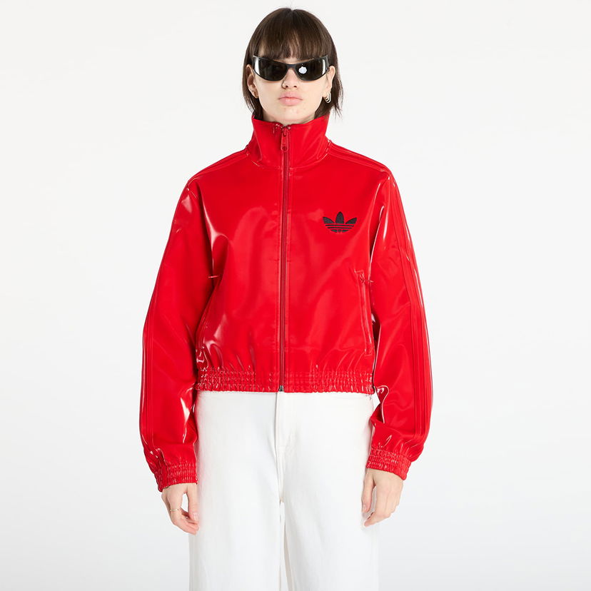 Яке adidas Originals Shiny Patent Track Top Adicolor Holiday Червено | JY2616