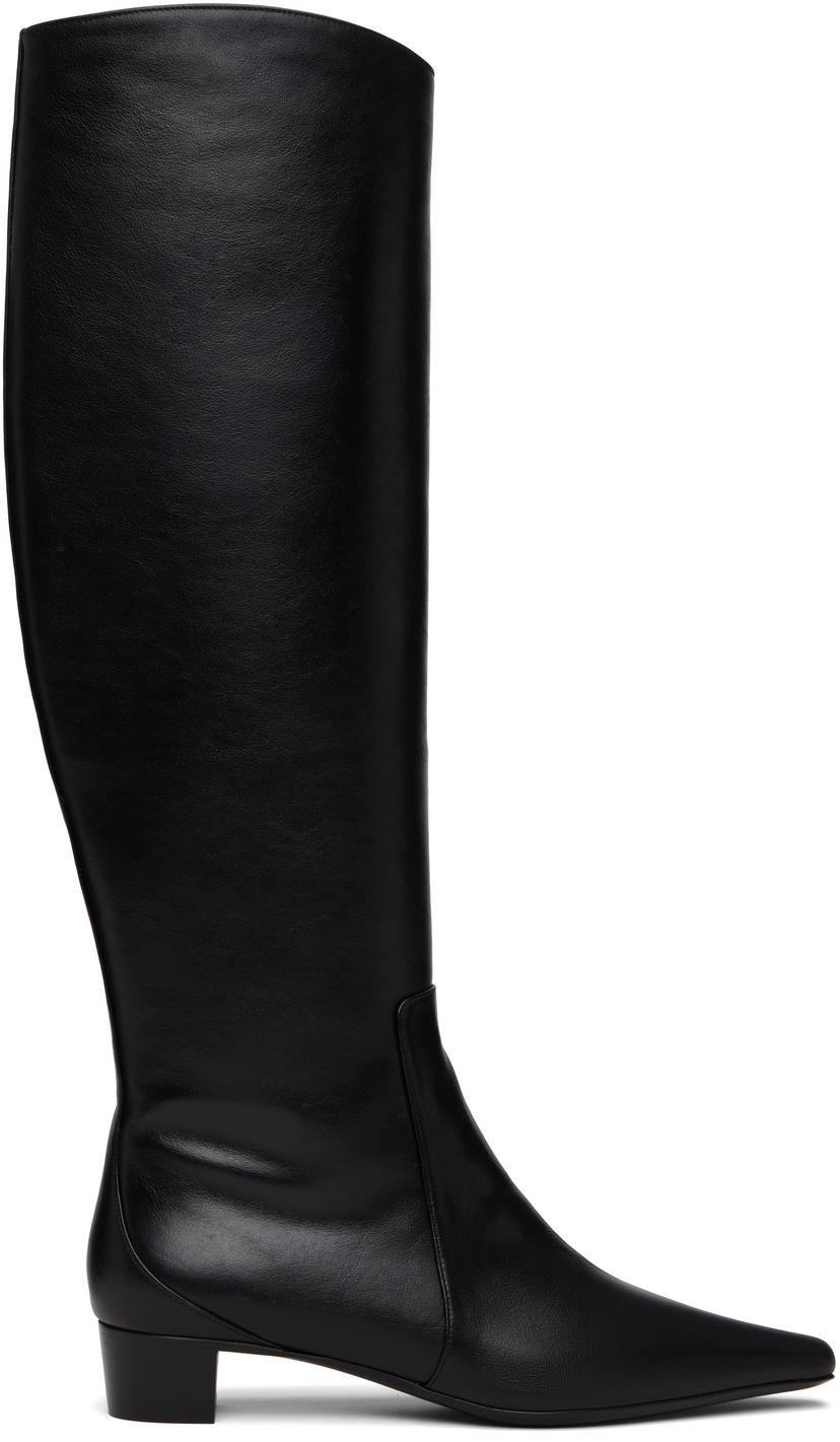 Кецове и обувки BY FAR BY FAR Pascal Nappa Leather Tall Boots Черно | 23FWPASDBLNAP