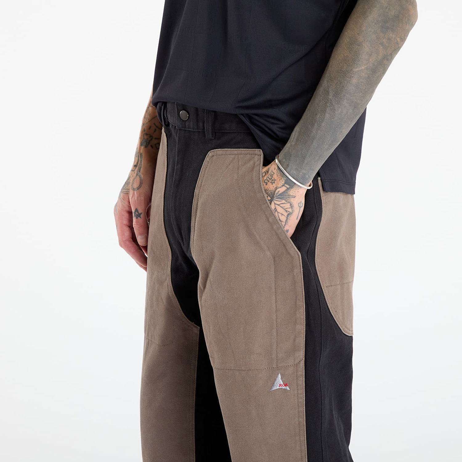 Панталони ROA Fomes Double Knee Washed Canvas Pant Кафяво | RBMW0526FA346 BLK0028, 1