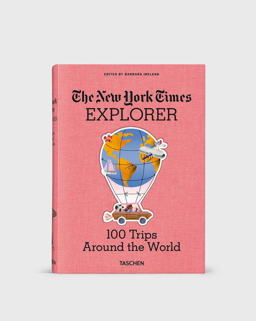 Книга и списание TASCHEN Books The New York Times Explorer 100 Trips Around the World Розово | 9783836584173