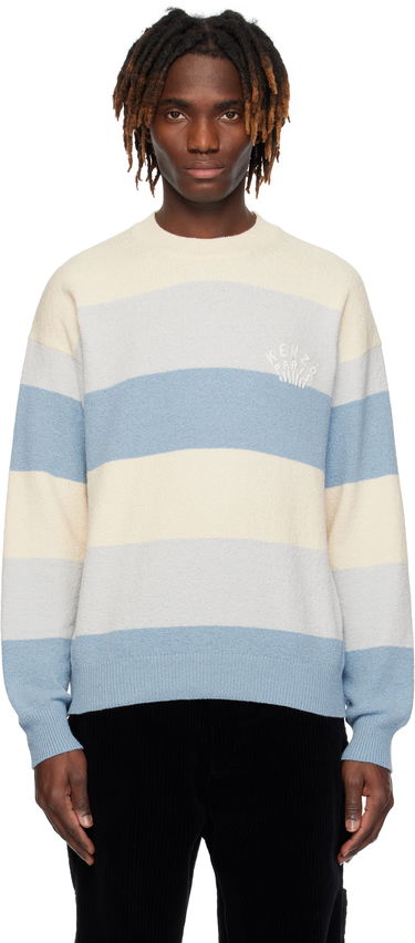 Пуловер KENZO Kenzo Paris Embroidered Striped Sweater Синьо | FF55PU7063CC, 0