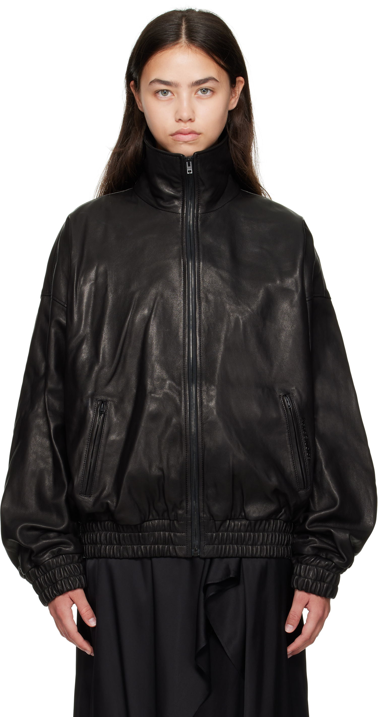 Яке Acne Studios Acne Studios Zip Leather Jacket Черно | A70201-, 0