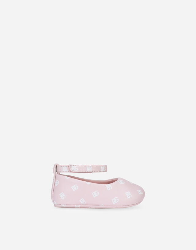 Nappa Leather Newborn Ballet Flats With Dg-logo Print