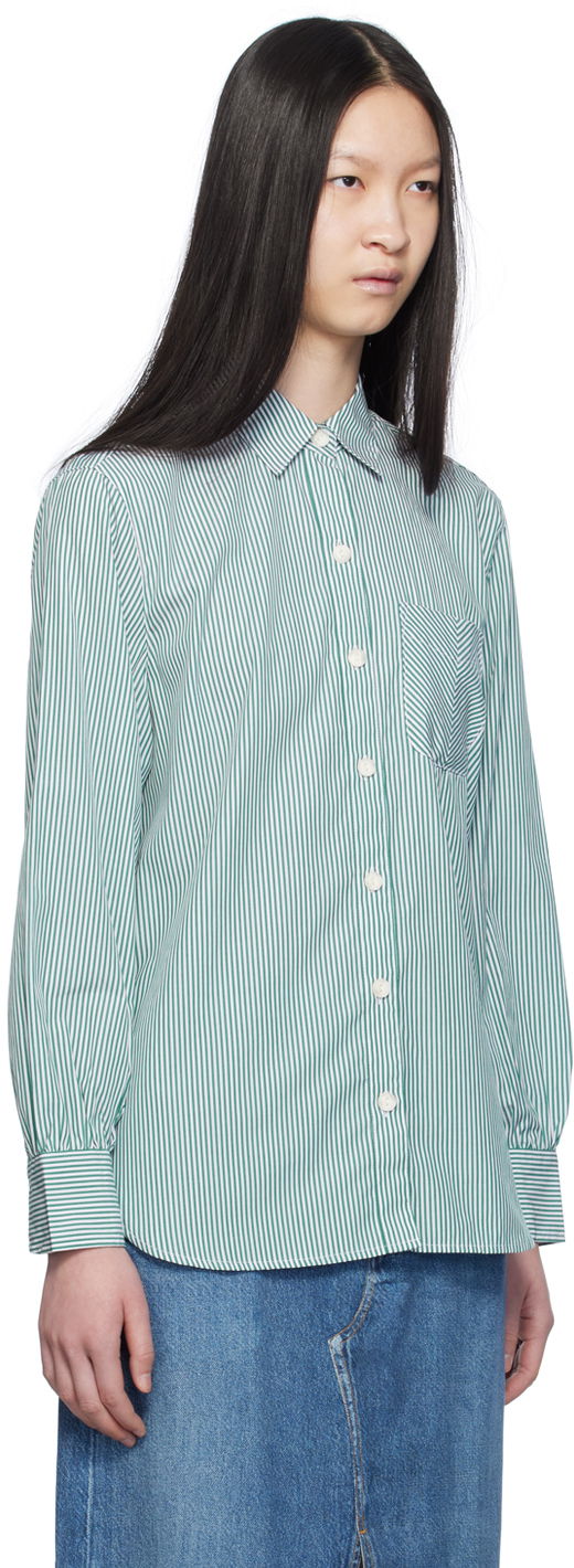 Риза rag & bone Rag & Bone Maxine Striped Shirt Зелено | WAW23SA041ZE41, 1