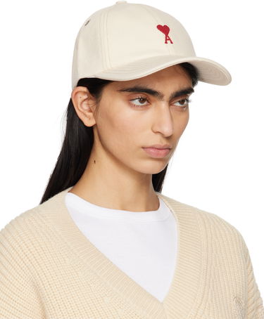 Шапка с козирка AMI AMI Paris Ami de Coeur Embroidered Cotton Baseball Cap Бежово | UCP116.DE0039, 1