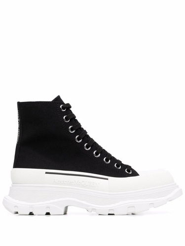 Кецове и обувки Alexander McQueen Cotton Ankle Boots Бяло | 611706W4MV21070, 0