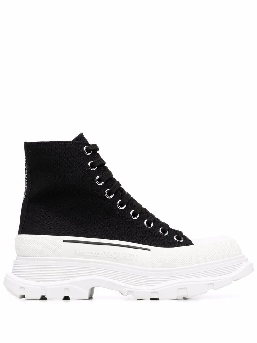 Кецове и обувки Alexander McQueen Cotton Ankle Boots Бяло | 611706W4MV21070