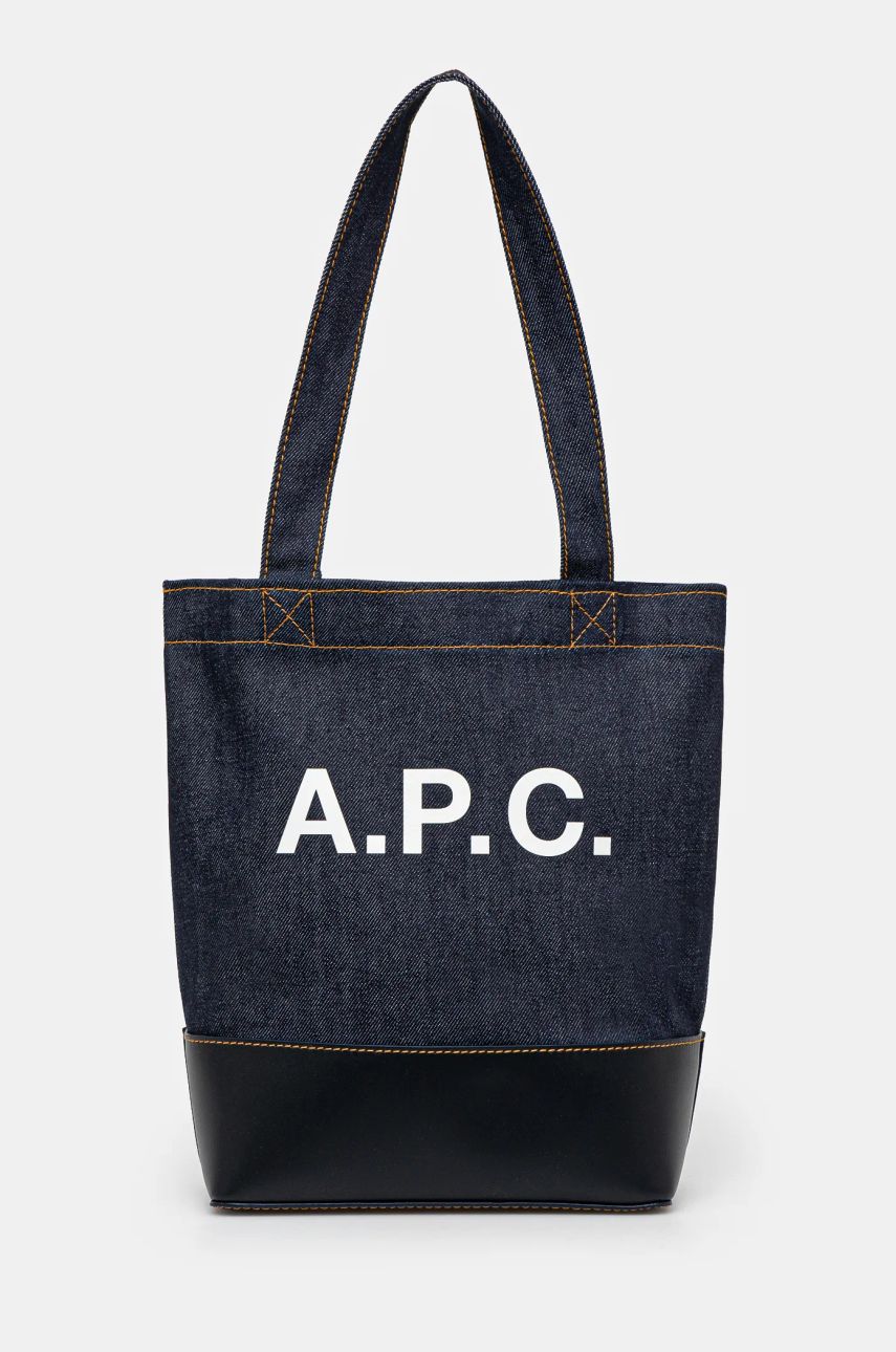 Голяма пазарска чанта A.P.C. Axel Small Tote Bag Синьо | CODDP.M61568.IAK, 0