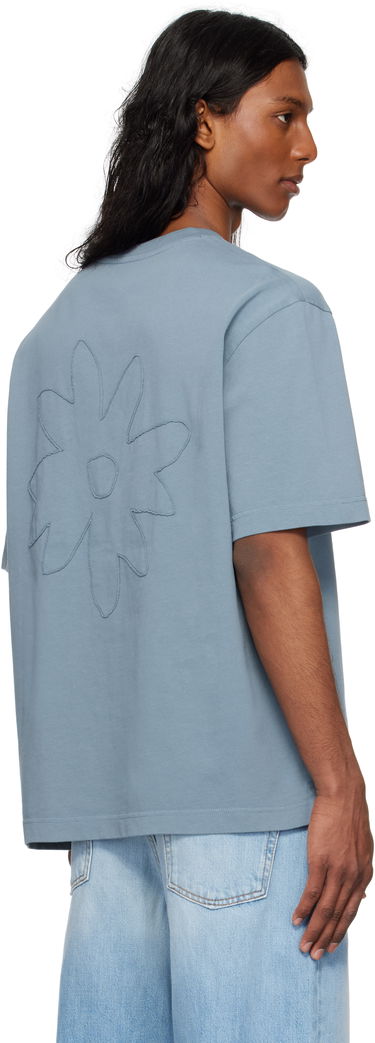 Тениска MAISON KITSUNÉ Maison Kitsuné Crafted Daisy Oversize T-Shirt Синьо | OM00124KJ7020, 2