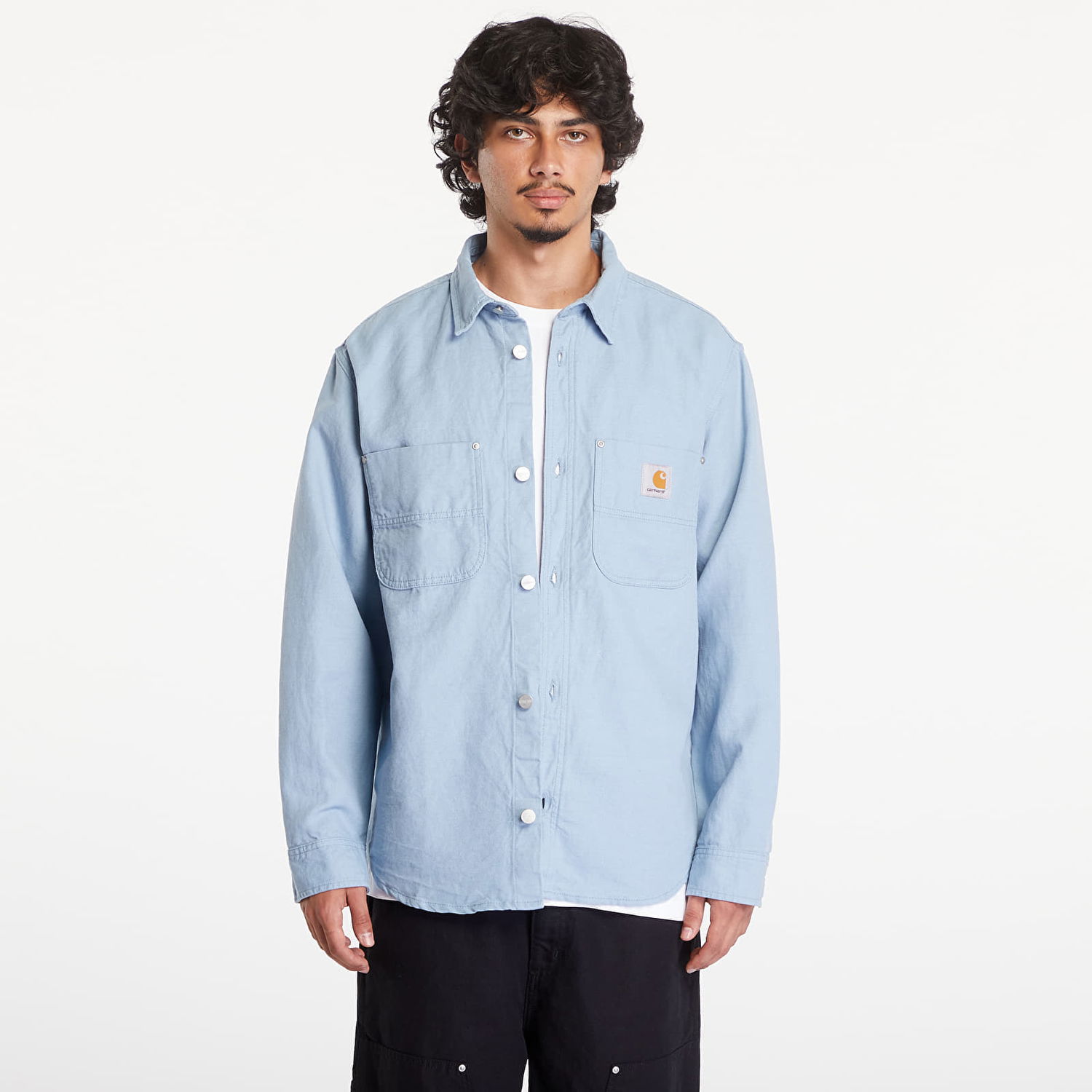 Яке Carhartt WIP Walter Shirt Jacket UNISEX Misty Sky Rinsed Синьо | I033578.0W902, 0
